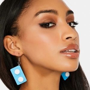 Blue Candy All Fall Down Domino Earrings